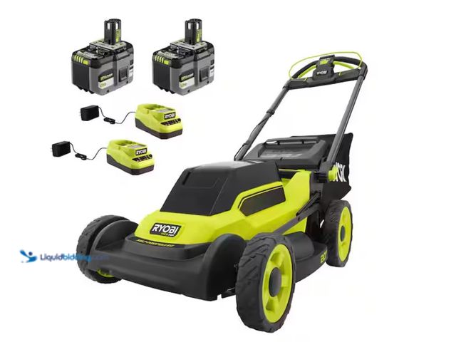 Lot 49-1628023 - RYOBI ONE+ HP 18V Brushless 20 in. Cordless Battery Walk Behind Self-Propelled Lawn Mower w/ (2) 6.0...