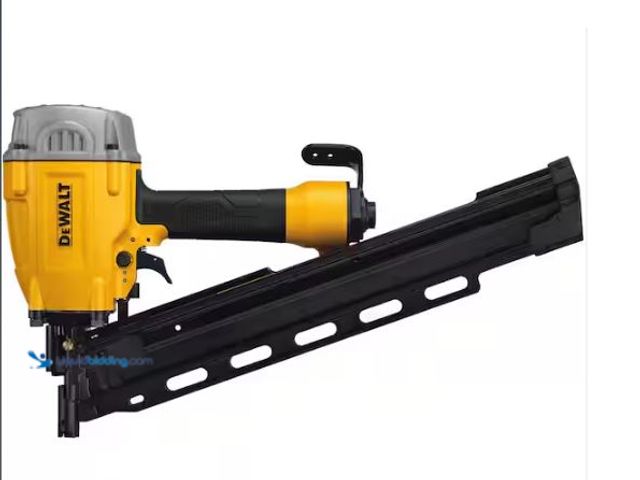 Lot 49-3432543 - DEWALT Pneumatic 21-Degree Collated Corded Framing Nailer, Model # DWF83PL, Slightly used, No attach...