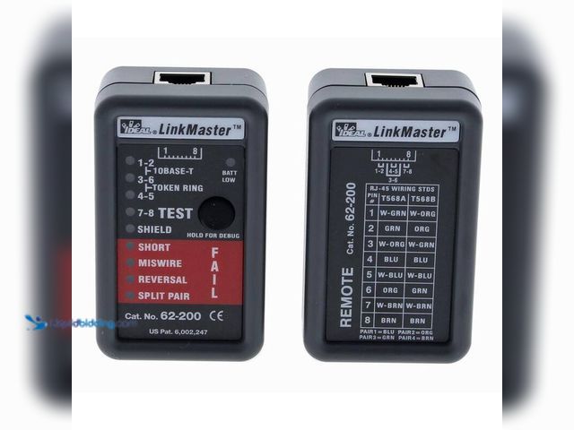 Lot 49-5417271 - IDEAL Link Master UTP/STP Wiremapper and Tester, Model # 62-200, Unused.