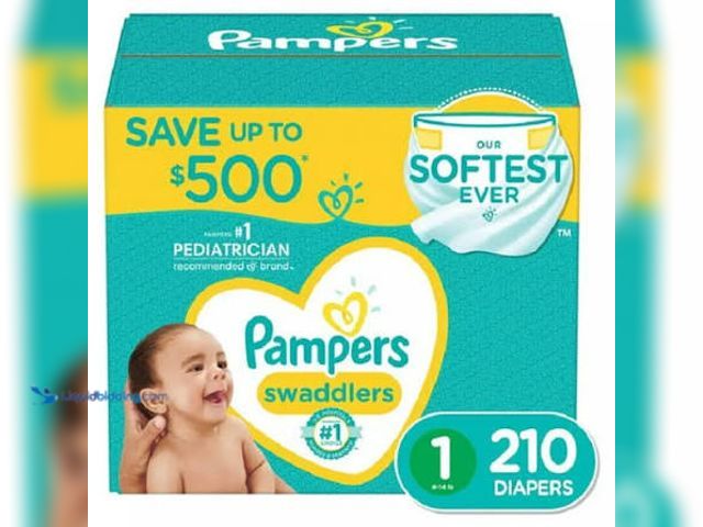 Lot 49-5581670 - Pampers Swaddlers Diapers, Size 1, 210 Count MODEL:037000832249 NEW