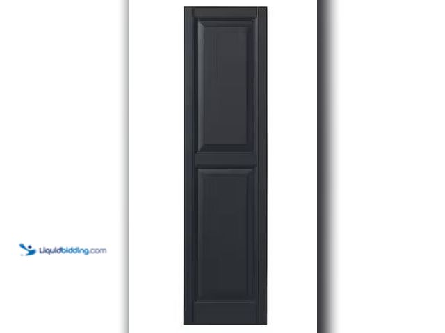 Lot 49-2026115 - Ply Gem 15 in. x 59 in. Raised Panel Polypropylene Shutters Pair in Blackwatch Green, Model # VINRP1...