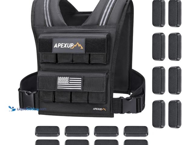 Lot 49-1519776 - APEXUP Adjustable Weighted Vest Men 40lbs Weights with Reflective Stripe, Weight Vest Woman Workout ...
