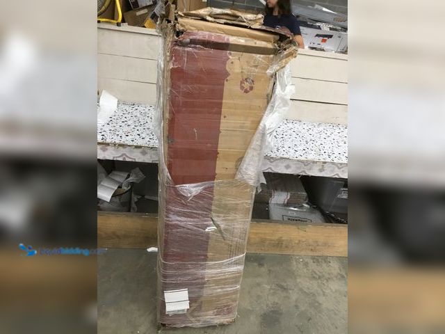 Lot 49-5408586 - Bed Frame. [Model: jy9858] Used. Some boards cracked. Some hardware not included.