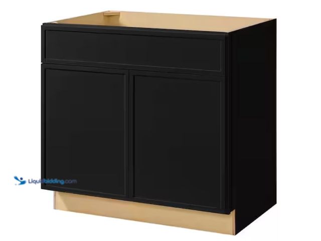Lot 49-1631981 - Hampton Bay Leyton 36 in. W x 24 in. D x 34.5 in. H Ready to Assemble Plywood Slim Shaker Sink Base ...