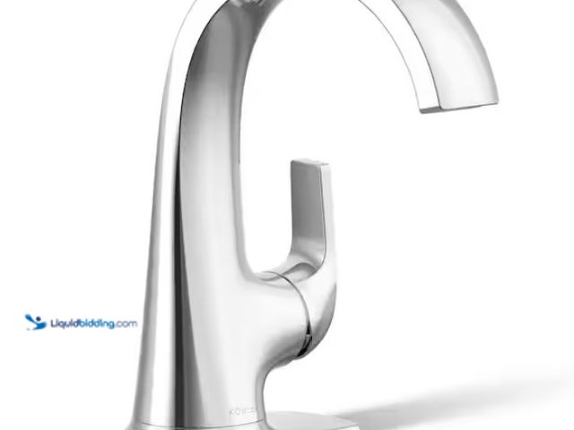 Lot 49-1519012 - KOHLER Cursiva Single Handle Single Hole Bathroom Faucet in Polished Chrome, Model # K-R30577-4D-CP,...