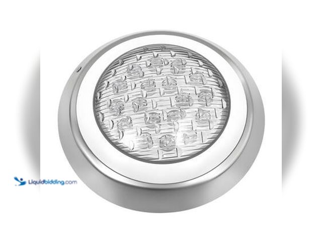 Lot 49-5539881 - 11.8 in. Stainless Steel Swimming Pool Light in White LED Lights RGB 7 Colors With Remote Control. U...