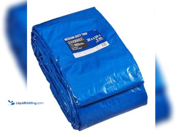 Lot 49-1517191 - Everbilt
30 ft. x 50 ft. Blue Medium Duty Tarp, Model # 3050GP, Unused  Ref#AHD-PA0626