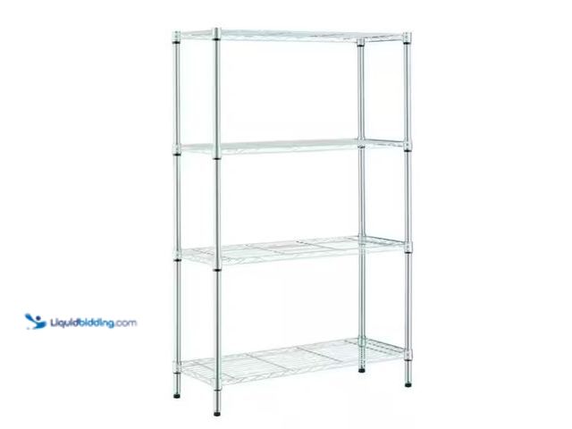 Lot 49-1575771 - HDX 4-Tier Steel Wire Shelving Unit in Chrome (36 in. W x 54 in. H x 14 in. D), Model # 31436PS-1, U...