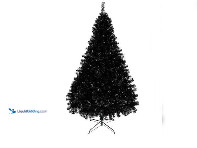 Lot 49-1542235 - Ktaxon Black Christmas Tree 6ft Traditional with 1000 Tips Artificial Xmas Tree, Indoor Holidays Dec...