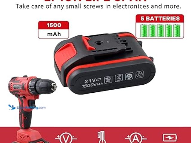 Lot 49-5438118 - jar-owl Powerful Brushless Motor 21V Cordless Drill Set, 319 in-lb Torque, 0-1350RMP Variable Speed,...