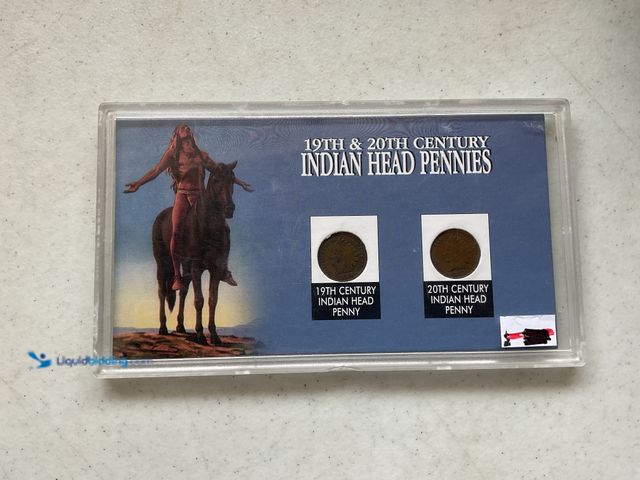 Lot 49-5341828 - 19TH &amp; 20TH CENTURY INDIAN HEAD PENNIES IN HARD PLASTIC CASE FROM THE MORGAN MINT