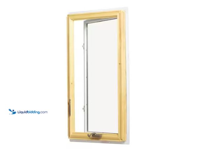 Lot 49-1569452 - Andersen 28-3/8 in. x 48 in. 400 Series White Clad Wood Casement Window with Pine Interior, Low-E Gl...