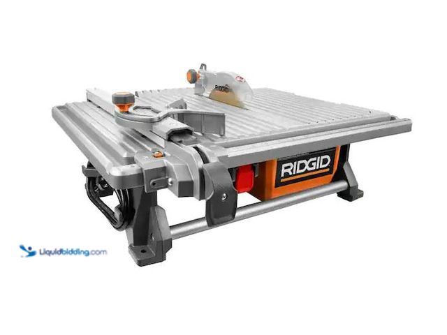 Lot 49-1572271 - RIDGID 6.5-Amp 7 in. Blade Corded Table Top Wet Tile Saw Model # R4021, Used, Has Attachments, Unabl...