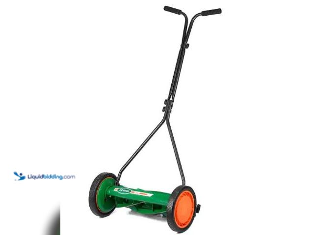 Lot 49-2025196 - Scotts Scott's 16 in. Manual Walk Behind Push Reel Lawn Mower, Model # 415-16S, MSRP $129, Slightly ...