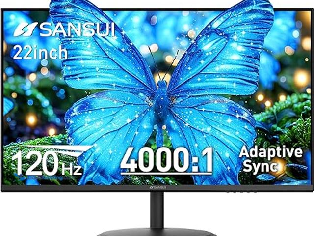 Lot 49-1560620 - SANSUI 22 Inch 120Hz Monitor, FHD Computer Monitor 4000:1 Contrast Ratio with Adaptive Sync, HDR 100...