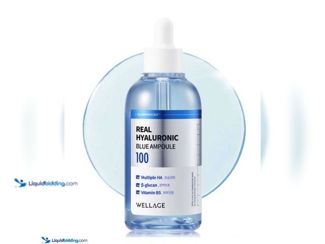 Lot 49-1977601 - (Lot of 2) WELLAGE Real Hyaluronic Blue Ampoule 100, Fragrance Free Hyaluronic Acid Ampoule, Hydrati...