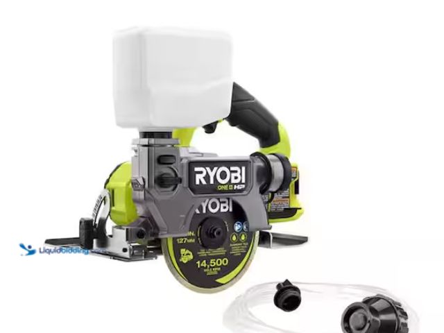 Lot 49-3433363 - RYOBI ONE+ HP 18V Cordless Handheld Wet/Dry Masonry Tile Saw (Tool Only), Model # PBLHTS01B, Slightl...