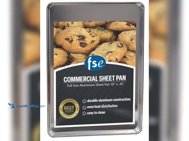 Lot 49-1651534 - FSE Sheet Pan, Commercial Grade 20-Gauge Aluminum Bun Pan, 18" L x 26" W x 1-1/8" H (Full Size) | Me...