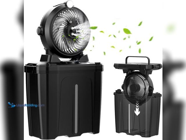 Lot 49-5413252 - Portable Misting Fan - 11L Bucket, 20000mAh Rechargeable Battery Powered Fans for Patios, Outdoor Fa...