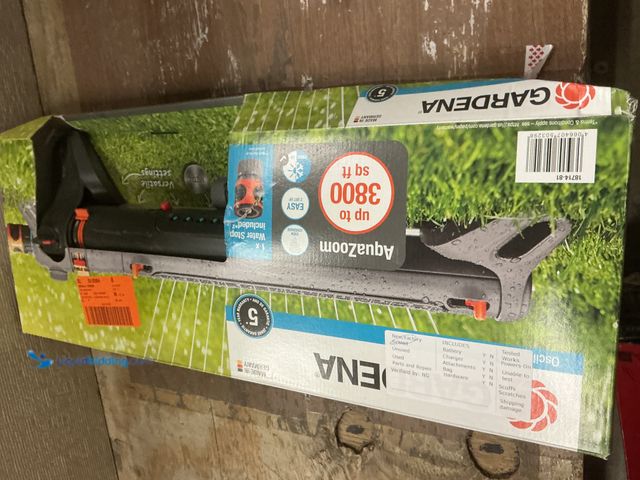 Lot 49-5484720 - Gardena 3800 sq ft Metal Oscillating Sprinkler W/ Aqua Zoom Model 18714-81 Unused