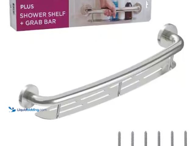 Lot 49-2025595 - HEALTHCRAFT Plus 24 in. Concealed Screw Grab Bar And Shampoo Shelf, 2-In-1 Decorative Grab Bar, ADA ...