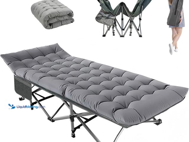 Lot 49-5546539 - Camping Cot, 28'' Wide Rollaway Bed for Adult Portable Folding Bed for Indoor & Outdoor, Sleeping Co...