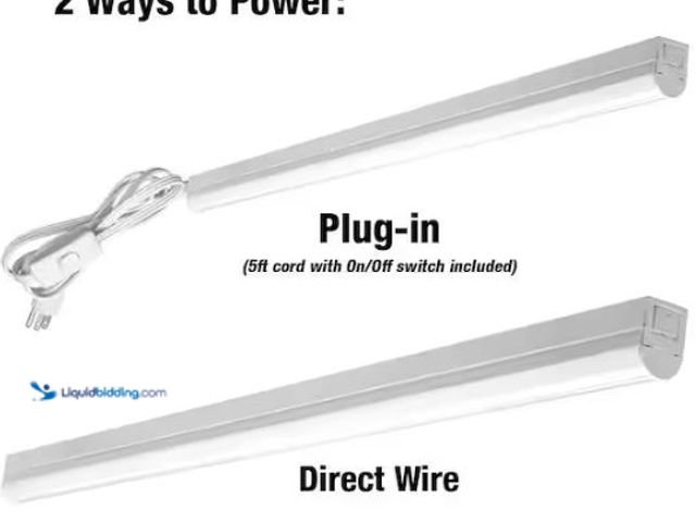 Lot 49-1569027 - Commercial Electric 4 ft. Garage LED Linkable Strip Light Fixture Plug-in Hardwire 1800 Lumens 20-Wa...