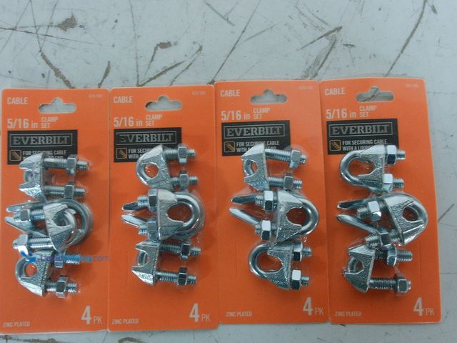 Lot 49-3616711 - (4-Pack) Everbilt 5/16 in. Clamp Set - Unused SKU # 635592  Ref#BIN0716