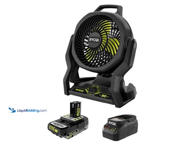 Lot 49-2021727 - RYOBI ONE+ 18V Hybrid Cordless 7-1/2 in. Fan 30TH Anniversary Kit. Model # PCL811KSB30. MSRP $99. Un...