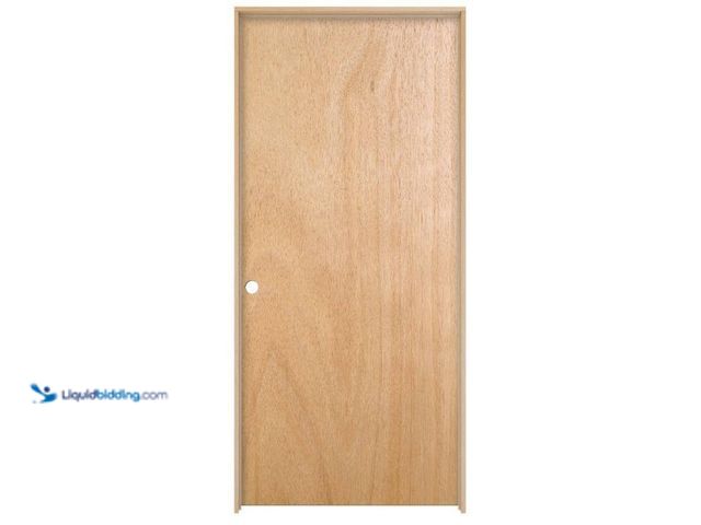 Lot 49-5552630 - JELD-WEN
30 in. x 80 in. Unfinished Reversible Flush Hardwood Single Prehung Interior Door. Model #...
