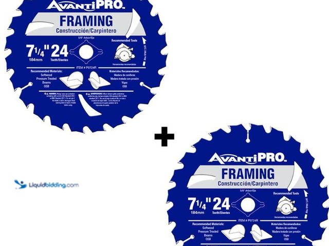 Lot 49-5543740 - QTY 10 - Avanti Pro
7-1/4 in. x 24-Tooth Framing Circular Saw Blade (2-Pack). Model # P0724R2. New