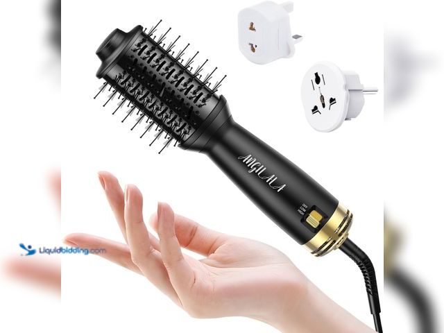 Lot 49-3528560 - Dual Voltage(100~250V) Mini Hair Dryer Brush with European Plug Adapter for International Travel, Eu...