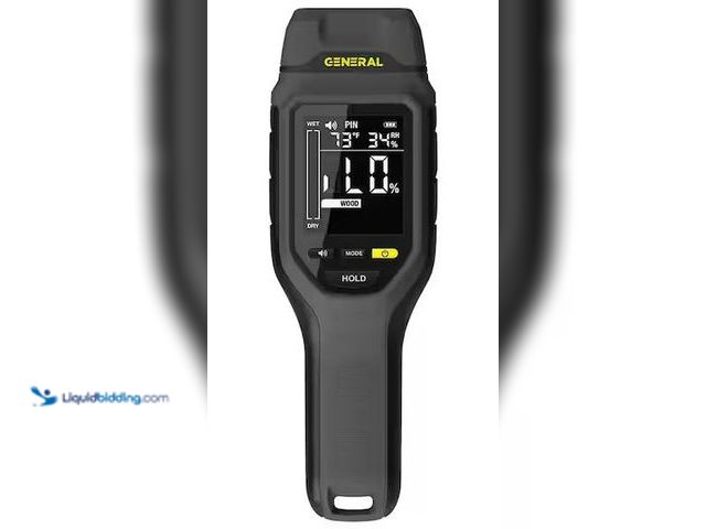 Lot 49-5486854 - General Tools
Pin Moisture Meter with Backlit Display for Wood, Drywall, and Building Materials Int...