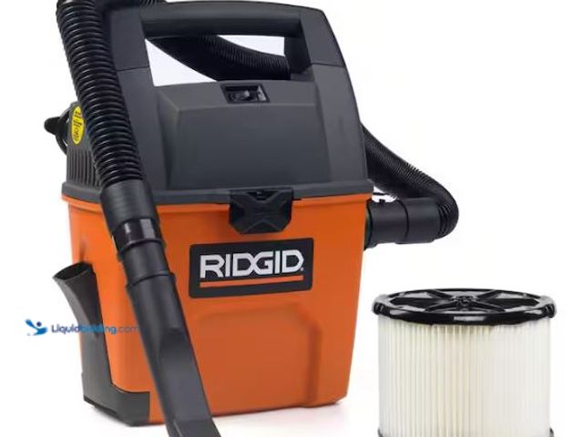 Lot 49-1518245 - RIDGID 3 Gal. 3.5 Peak HP Handheld Shop Vacuum WD3050 Wet Dry Vac with RIDGID SWEEP Dust Pan, Filter...