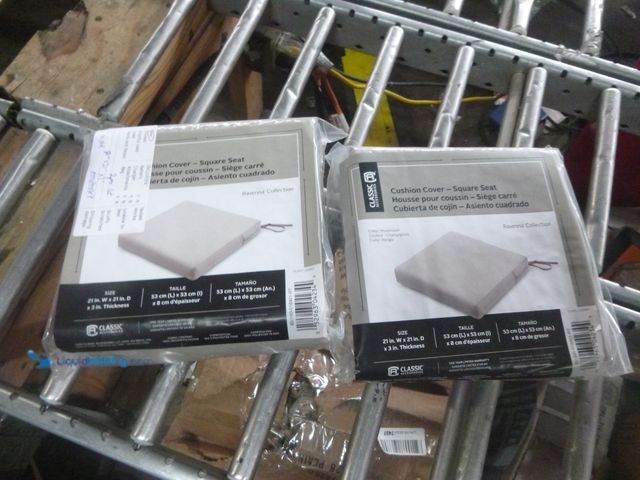Lot 49-1514968 - Lot of 2 Classic Accessories Ravenna 21 in. W x 21 in. D x 3 in. H Square Patio Seat Cushion Slip Co...
