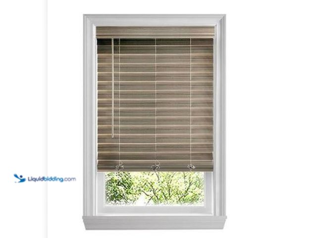 Lot 49-1625563 - Home Decorators Collection Driftwood Gray Cordless Premium Faux Wood Blind/Shade with 2.5 in. Slats-...