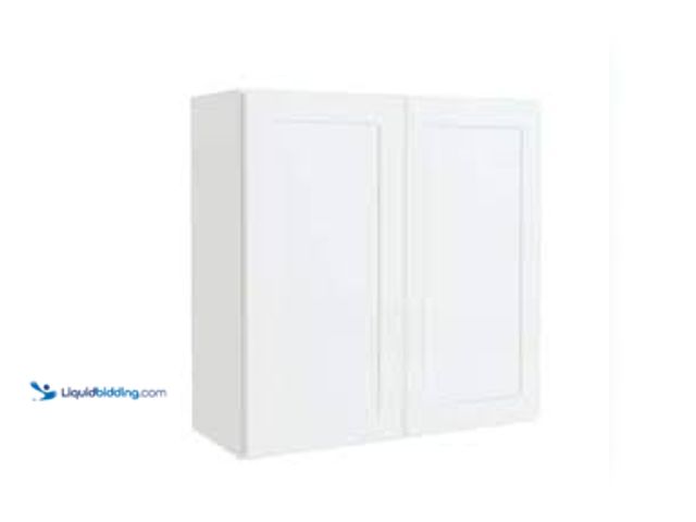 Lot 49-5411933 - Hampton Bay Courtland 27 in. W x 12 in. D x 30 in. H Assembled Shaker Wall Kitchen Cabinet in Polar ...