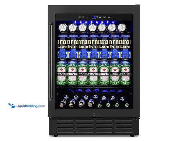 Lot 49-5424418 - SOZT 23.4 in. Single Zone 180-Cans Built-In/Freestanding Beverage Cooler With Childproof Lock and 2 ...