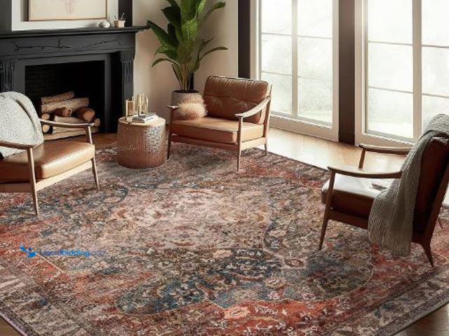Lot 49-5436322 - 9x12 Washable Area Rug Boho Chic Medallion Distressed Design Non-Shedding Easy Care Ideal for High T...