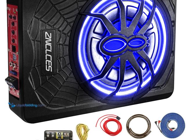 Lot 49-5413945 - 2025 Upgraded 10"1200W Slim Under Seat Powered Car Subwoofer, Car/Truck Sub Built in Amplifier for o...