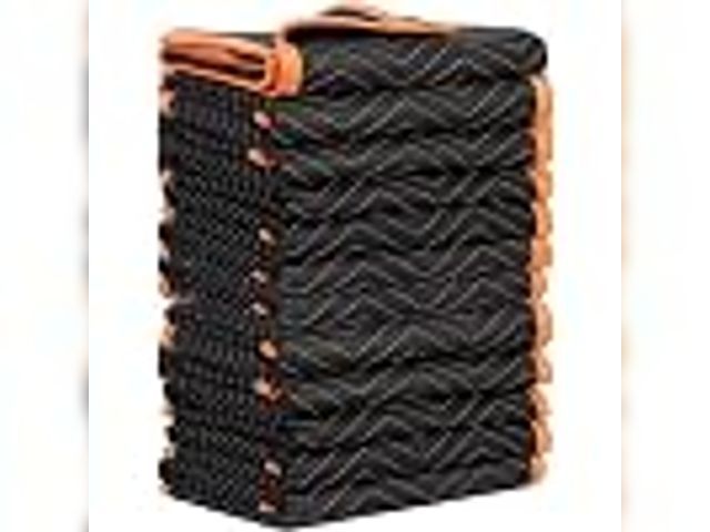 Lot 49-2024006 - SIMPLI-MAGIC 79523 Heavy Duty Padded Moving Blankets, Black/Orange, 72” x 80”, 12 Pack. Model #B0C6R...