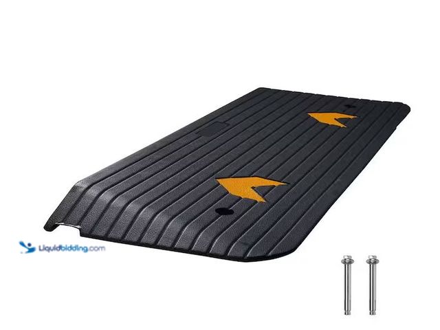 Lot 49-1576372 - SKYSHALO Rubber Threshold Ramp, 2 in. Rise Threshold Ramp Doorway, Recycled Power Threshold Ramp Rat...