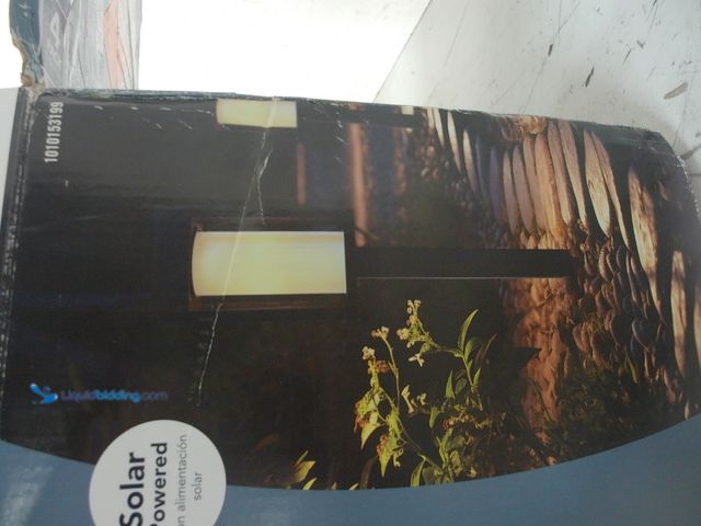 Lot 49-1629209 - Monteaux Lighting Black Integrated LED Outdoor Solar Pathway Lights with Outer Clear and Inner Frost...