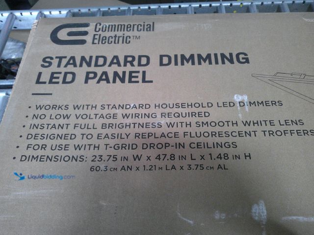 Lot 49-1517053 - Commercial Electric
1-Pack 2 ft. x 4 ft. LED Flat Panel 40K 4500 Lumens Standard Dimming, Model # F...