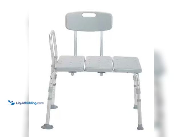 Lot 49-5436766 - Drive Medical Plastic Transfer Bench with Adjustable Backrest. Model # 12011kd-1. Unused.
