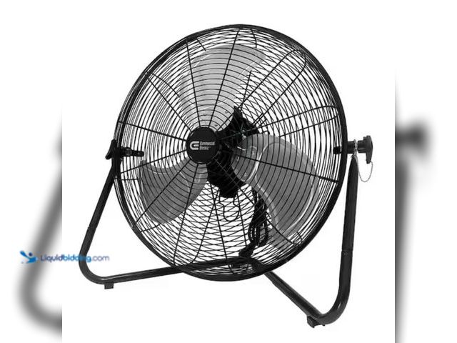 Lot 49-2005664 - Commercial Electric 20 in. 3-Speed High Velocity Floor Fan, Model # SFC1-500B, Unused, Has attachmen...
