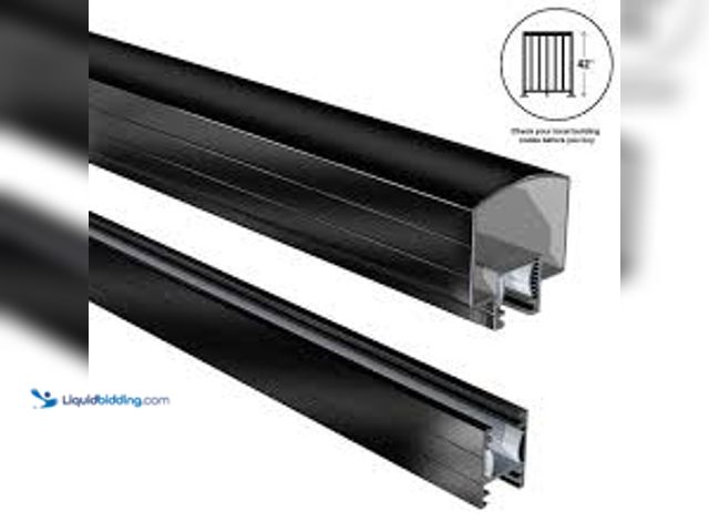 Lot 49-5475528 - PEAK Aluminum Railing 4 ft. Black Aluminum Deck Railing Hand and Base Rail for 42 in. high system. M...