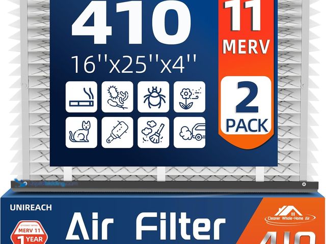 Lot 49-5544180 - 2 Pack 410 Replacement Air Filter, MERV 11,Actual Size: 16"x28"x4", Nominal Size: 16x25x4, HVAC Furn...