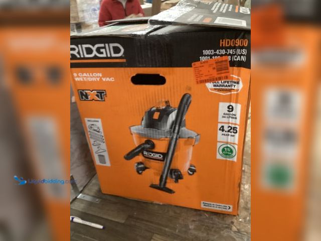 Lot 49-5448298 - RIDGID 9 Gal. 4.25 Peak HP NXT Shop Vacuum Wet Dry Vac. Model: HD0900. Unused