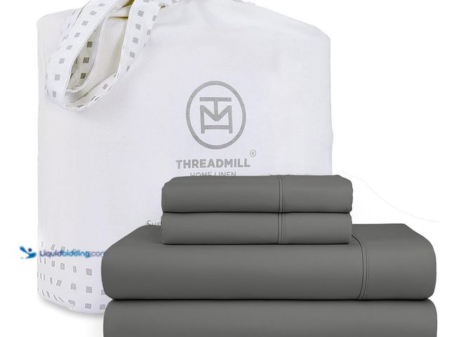 Lot 49-1547944 - Threadmill 100% Cotton Sheets for King Size Bed | 4 Pc King Bed Sheets Set | Soft, Breathable Lightw...